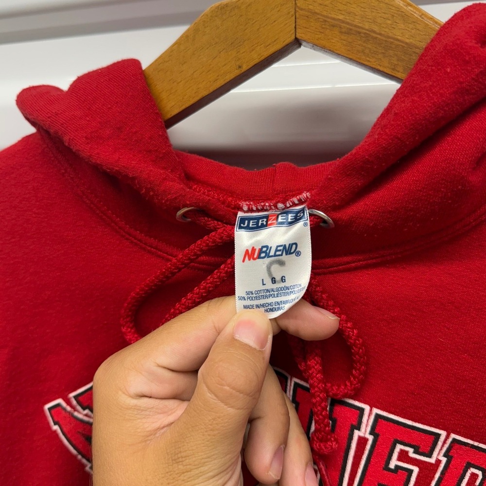 Vintage 00s Northern Illinois University College Red Mens Large Hoodie - Picture 3 of 4